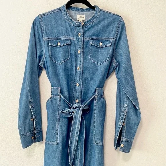 J Crew Denim Shirtdress With Tie belt - Picture 3 of 16